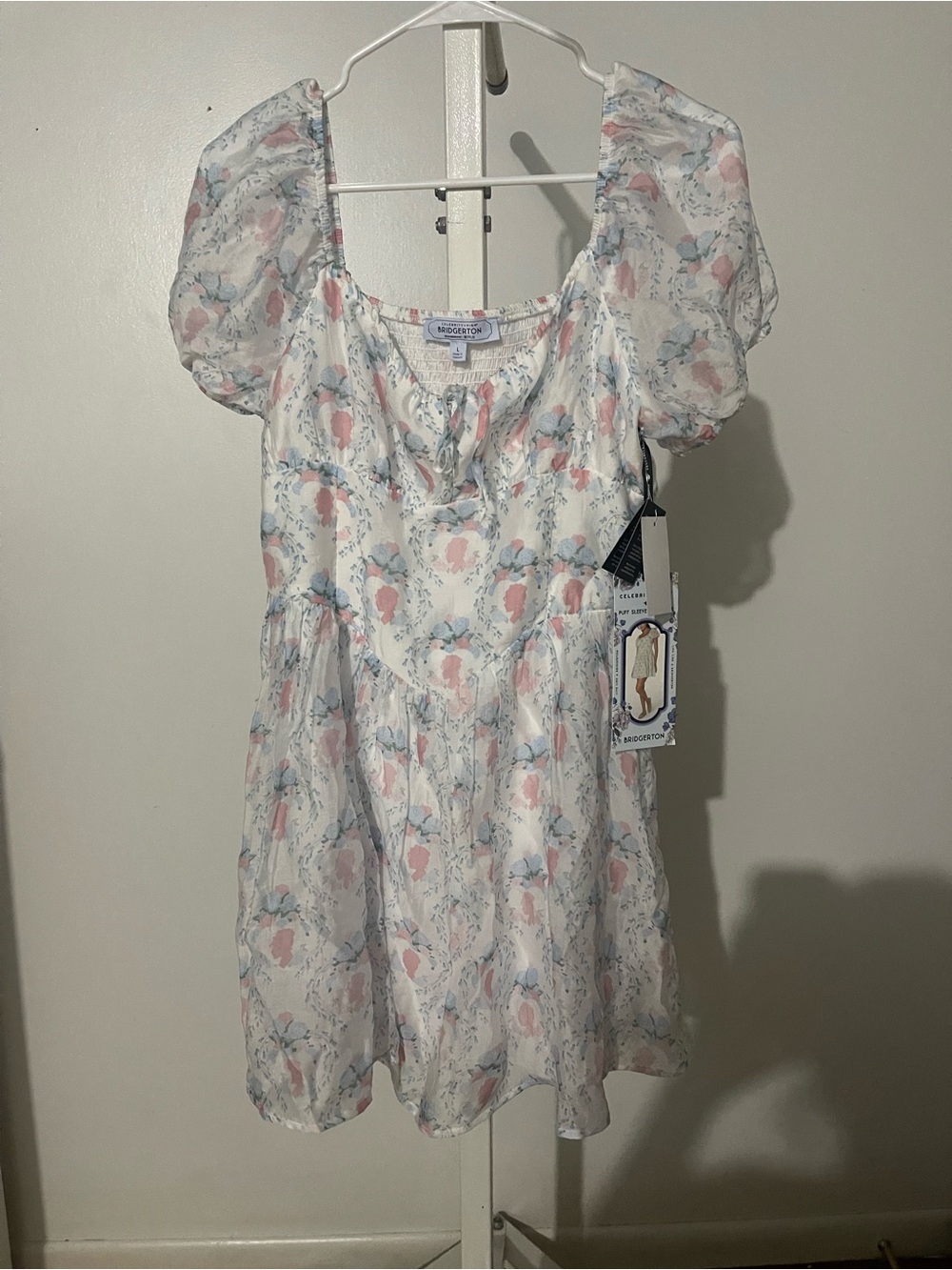 Bardot White Floral Puff-Sleeve Blouse
